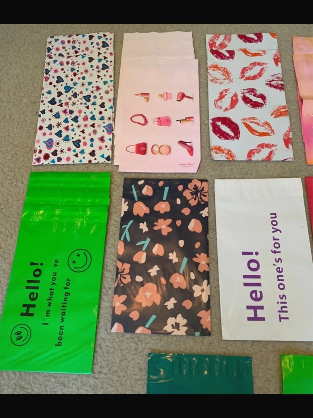 23 Polymailers 6X9 Size Unicorns Hearts Flowers Etc